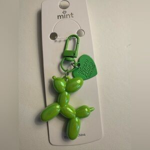New MINT Balloon dog keychain zipper pull -green